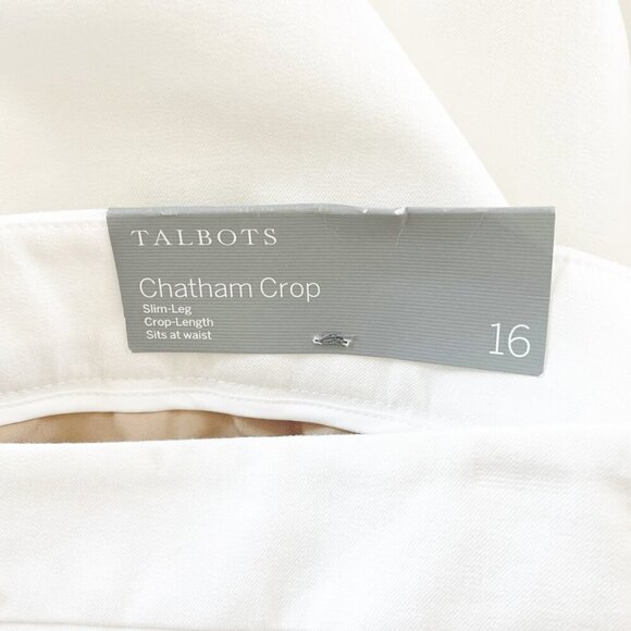 Talbots Chatham Crop Scalloped White Pants Summer Spring Stretch NWT NEW 16 - Picture 5 of 6